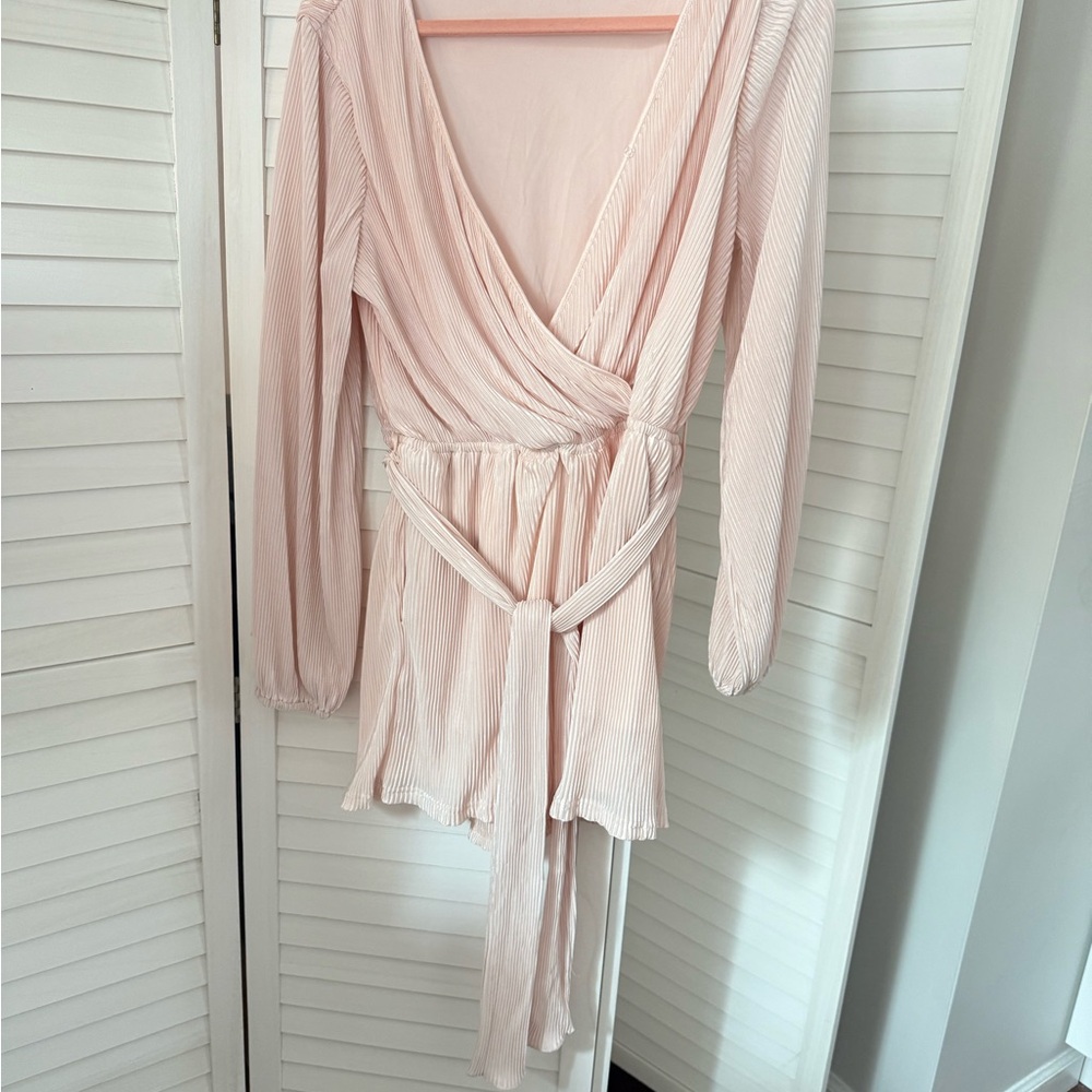Elegant Pink Wrap Dress